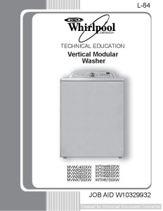 Whirlpool WTW5600XW L-84 Vertical Modular Washer Manual
