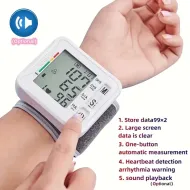 1pc Digital Wrist Blood Pressure Monitor with Irregular Heart Beat Detection - No Batteries Required!