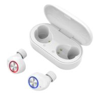 Insten True Wireless Earbuds Bluetooth 5.0 In-Ear Headphones, Touch Control, Dual Connection, HD Stereo Sound, Deep Bass, Built-in Microphone Noise Cancelling For iPhone Android Cell Phone White