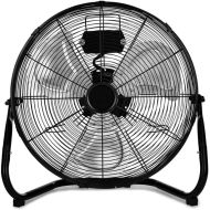 HealSmart 3-Speed High Velocity Heavy Duty Metal Industrial Floor Fans Oscillating Quiet for Home, Commercial, Residential, and Greenhouse Use, Outdoor and Indoor, Black, 20"