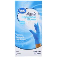 Great Value Nitrile Disposable Gloves, One Size, 100 Ct