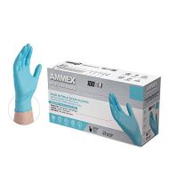 AMMEX Blue Nitrile Disposable Exam Gloves, 3 Mil, Medium, 100/Box