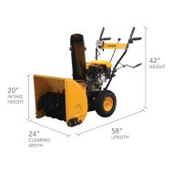 Massimo 24" 196cc Gas Cordless Electric Start 2 Stage Self Propelled Snow Blower